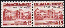 1935. DANZIG. Polnische Post Im Hafen Von Danzig (port Gdansk). PORT GDANSK On Gr. 15 LWOW UNI... (MICHEL 33) - JF515857 - Port Gdansk