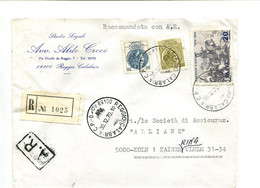 ITALIE Reggio Calabria 1970 - Affranchissement Sur Lettre Recommandée Pour L'Allemagne - Monnaie Syracusaine - Máquinas Franqueo (EMA)