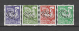 FRANCE / 1960 / Y&T PREO N° 119/122 : Coq (série Complète 4 Valeurs En NF) - Sans Gomme - 1953-1960