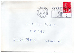 AIN - Dépt N° 01 = BELLEGARDE S/ VALSERINE 1975 = FLAMME à DROITE = SECAP Illustrée   'CODE POSTAL / MOT DE PASSE ' - Código Postal