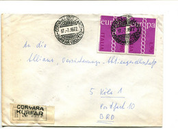 ITALIE Corvara 1972 - Affranchissement Sur Lettre Recommandée Pour L'Allemagne - Europa - Macchine Per Obliterare (EMA)