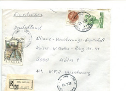 ITALIE Garda 1976 - Affranchissement Sur Lettre Recommandée Pour L'Allemagne - - Maschinenstempel (EMA)