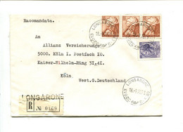 ITALIE Longarone 1971 - Affranchissement Sur Lettre Recommandée Pour L'Allemagne - - Maschinenstempel (EMA)