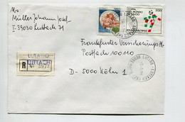 ITALIE Lutago Luttach 1990 - Affranchissement Sur Lettre Recommandée Pour L'Allemagne - Football - Maschinenstempel (EMA)