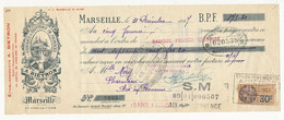 FRANCE - 30c Fiscal Type Daussy, Perforé A.B /effet De Commerce 1927 - Fabrique Raffinage Fromages A.Bietron - Marseille - Fiscale Zegels