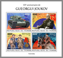 CHAD 2021 MNH WWII Georgi Konstantinowitsch Schukow M/S - OFFICIAL ISSUE - DHQ2204 - Guerre Mondiale (Seconde)