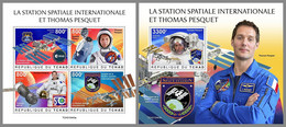 CHAD 2021 MNH ISS Thomas Pesquet Space Raumfahrt Espace M/S+S/S - OFFICIAL ISSUE - DHQ2204 - Africa