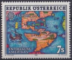 F-EX30831 AUSTRIA MNH 1992 DISCOVERY OF AMERICA MAP. - Indiens D'Amérique