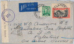 56530  - NEW ZEALAND - POSTAL HISTORY: COVER To Soldier In PALESTINE 1941 - CENSURE - Briefe U. Dokumente