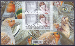 Belgie - 2022 ** 100 Jaar Vogelbescherming - Blok Van Vier - Randtekening -  A.Buzin  ** - Ongebruikt