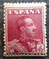 ESPANA ESPAGNE SPAIN 1922 Alfonso XIII,Yvert 285,4 Pesetas DOUBLE VARIETE PEIGNE PERFORATEUR BOUCLE Neuf ** MNH TB - Nuevos