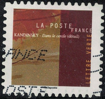 France 2021 Oblitéré Used Vassily Kandinsky Oeuvre Dans Le Cercle Premier Timbre Volet Droit Y&T 1974 SU - Oblitérés