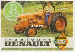TRACTEUR RENAULT D35 PUBLICITE D'EPOQUE 1956 - Carte Postale 10 X 15 Cm - CPM - Tractores