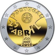 Portugal 2014    2 Euro Commemo   "Anjerrevolutie - 25 Abril"       UNC Uit De Rol  UNC Du Rouleaux  !! - Portogallo
