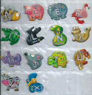 14 Different Danone Gervais Alphabet Figure Animal From France Magneten Magnets Aimant Frankrijk - Lettres & Chiffres