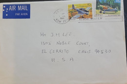 SP) 1981 AUSTRALIA, MILITARY TRAINING AIRPLANES WINJEEL, BOOMERANG, AIRMAIL, CIRCULATED COVER TO UNITED STATES, XF - Andere & Zonder Classificatie