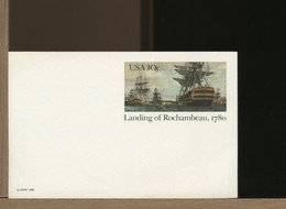 USA - Cartolina Intero Postale - FDC 1980 - LANDING OF ROCHAMBEAU - 1981-00
