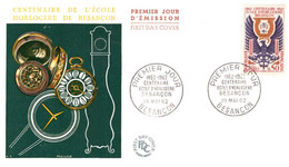 N°90217 -FDC -centenaire De L'école Horlogerie De Besançon- - Clocks