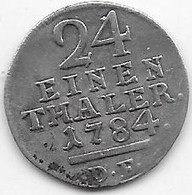 Allemagne - Hessen Kassel - 1/24 Thaler 1784 - Argent - Andere & Zonder Classificatie