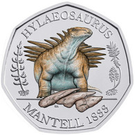 Great Britain -  50 Pence, 2020 Dinosaur - Hylaeosaurus, Colored, Card - Collections