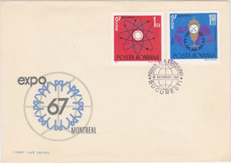 W0950- EXPO'67, MONTREAL, UNIVERSAL EXHIBITIONS, COVER FDC, 1967, ROMANIA - 1967 – Montreal (Kanada)