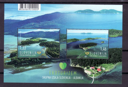3333 Slowenien Slovenia Joint Issue Albania 2021 MNH Block Tourism Water Island Nature - Slovenia