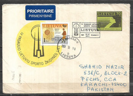 USED AIR MAIL COVER LITHUANIA TO PAKISTAN - Lithuania