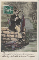 1er AVRIL . -  Photo- Montage D'un Homme Distingué Posant Avec Une Canne à Pêche Et Des Poissons. ED. DOL Photo LACROIX - 1er Avril - Poisson D'avril