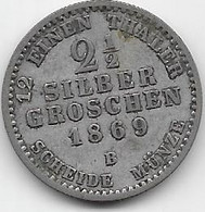 Allemagne - Prusse - 2 1/2 Silber Groschen 1869B - Argent - Sonstige & Ohne Zuordnung