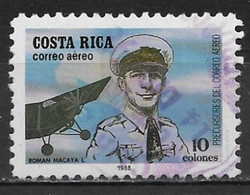 Costa Rica 1988. Scott #C915 (U) Roman Macaya Lahmann, Aviator Pioneer *Complete Issue* - Costa Rica