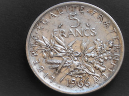 Superbe Pièce ARGENT De 5 F SEMEUSE De 1966 - J. 5 Francs