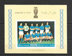 Manama 1968 Football - ITALY Team - European Champion IMPERFORATE MS MNH - Manama