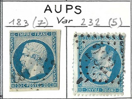 FRANCE Classique: Obl. PC 183 Et GC 232 (Aups, Var) Sur TP Isolés - 1849-1876: Classic Period