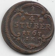 Allemagne - Cologne - 1/4 Stuber 1767 - Ohne Zuordnung