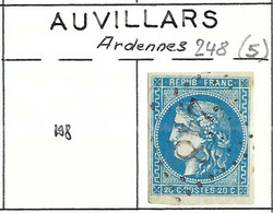 FRANCE Classique: Obl. GC 248 (Auvillars, T&G) Sur TP Isolé - 1849-1876: Classic Period