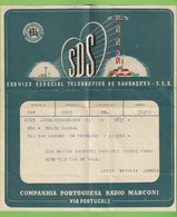 História Postal - Filatelia - SOS - Rádio Marconi - Telegrama - Telegram - Philately - Portugal - Cartas & Documentos