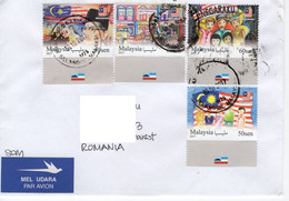 MALAYSIA 2017: 4 Stamps On Cover Circulated To Romania - Registered Shipping! - Malaysia (1964-...)