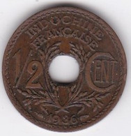 Indochine Française. 1/2 Cent 1936. En Bronze - Indocina Francese
