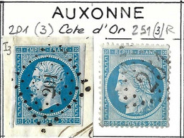 FRANCE Classique: Obl. PC 201 Et GC 251 (Auxonne, C. D'Or) Sur TP Isolés - 1849-1876: Classic Period