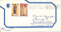 Egypt Cover Sent Air Mail To Germany 7-3-1993 Topic Stamps (something Is Cut Of The Backside Of The Cover) - Storia Postale