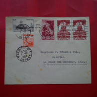 LETTRE PARIS LA CHAUX DES CROTENAY JURA TIMBRE BATEAUX - Covers & Documents