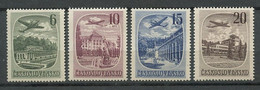 TCHECOSLOVAQUIE 1951 PA N° 36/39 ** Neufs MNH Superbes C 30 € Avions Planes Villes D'eaux Karlovy Vary Sliac Piestany - Poste Aérienne