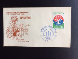 SOUTH KOREA 1960 FDC WORLD REFUGEE YEAR ZUID KOREA - Korea, South