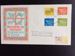 IRELAND 1969 FDC DEFINITIVES WITH ADDRESS STICKER IERLAND - Maximum Cards