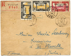 1929-54 GABON DEUX ENVELOPPES DONT UNE RECOMMANDEE OBLITEREES MOUILA ET MAKOKOU - Briefe U. Dokumente