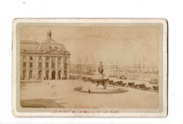 Photo Ancienne CDV - BORDEAUX - La Place De La Bourse Et La Rade Vers 1880 - Ancianas (antes De 1900)