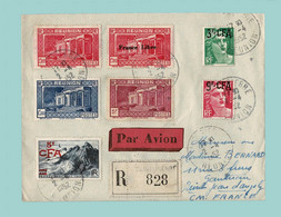 1952. Enveloppe Affranchie Lettre RECOMMANDÉE Par AVION De SAINT-PIERRE De La RÉUNION à 17 St JEAN D'ANGÉLY - Lettres & Documents