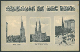 Souvenir Of New York Vintage Postcard USA Printed In Hungary - Kerken