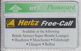 UNITED KINGDOM BT 1994 HERTZ FREE CALL MINT - BT Emissioni Private