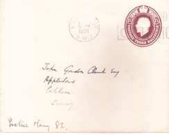 GREAT BRITAIN : THREE HALF PENCE POSTAGE PRE PAID ENVELOPE : VERY FINE USED IN YEAR 1933 :  SLOGAN POST MARK - Briefe U. Dokumente